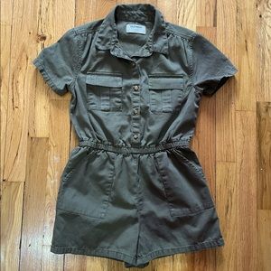 Girl khaki twill romper